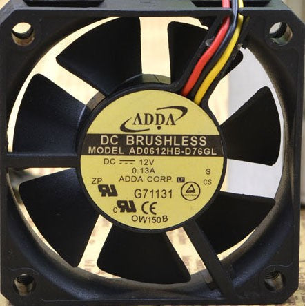 ADDA AD0612HB-D76GL 12V 0.13A 3wires Cooling Fan ADDA AD0612HB-D76GL 12V 0.13A 3wires Cooling Fan